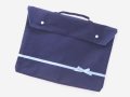 防災頭巾カバー　紺×水色ドットリボン　背面タイプ