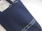 他の写真1: オリジナル　シューズバック　　紺×小花リボン