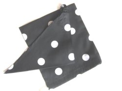 画像1: 三角巾＋巾着セット　白黒ドット