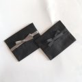 テッシュケース　2枚組 　ブラック×グレー黒リボン