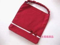 座布団カバー・防災頭巾カバー　赤×エンジリボン
