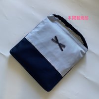 座布団カバー・防災頭巾カバー　コードレーン×紺