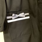 他の写真1: 前開きスモック   黒×グレーリボン　130