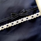 他の写真1: オリジナル2点セット　紺×ステッチリボンはしごレース