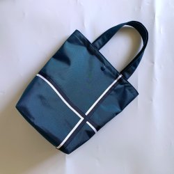 画像1: ナイロン　シューズバック　　紺×紺白ライン