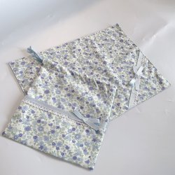 画像1: サイズいろいろ　ランチョンマット＋巾着セット　小花柄