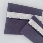 他の写真1: テッシュ入れ　　２個セット　紺×レース