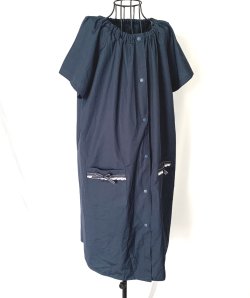 画像1: 半袖前開きスモック　ロング丈　150 難あり