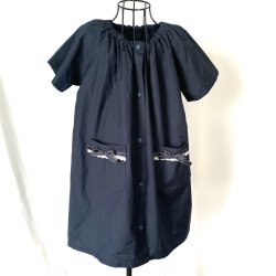 画像1: 半袖前開きスモック　130