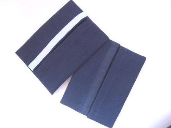 画像1: テッシュケース　2枚組 紺色×紺・水色ライン (1)