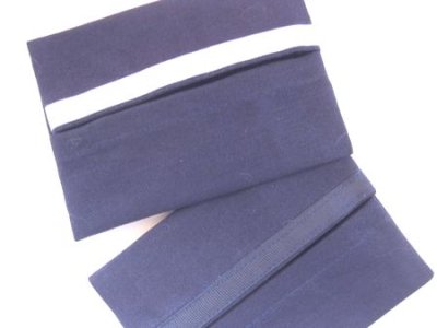 画像1: テッシュケース　2枚組 紺色×紺・水色ライン
