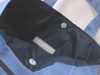 画像1: オリジナル　シューズバック　　ブルー×紺白リボン