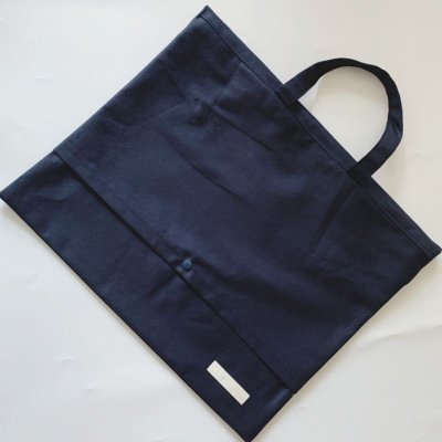 画像2: 防災頭巾カバー　紺×ギンガム　背面タイプ
